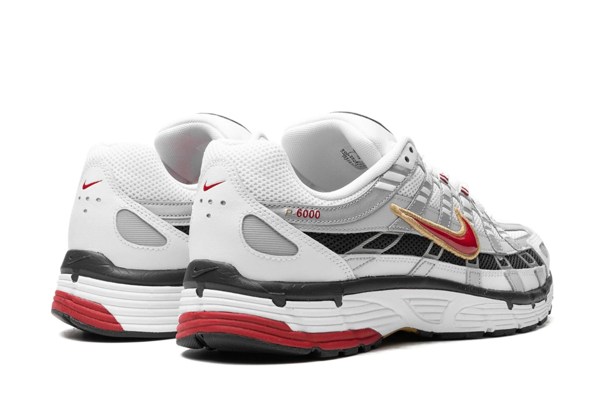Nike P-6000 in Platinum and Varsity Red