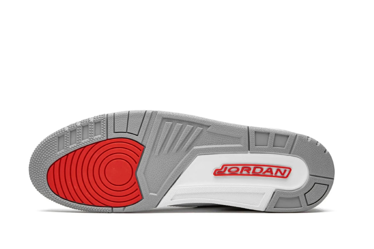 Air Jordan 3 Retro "Katrina" in White, Fire Red, and Cement Grey