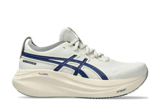 Asics Gel-Nimbus 27 ATC in ‘Birch/Indigo Blue’ colorway
