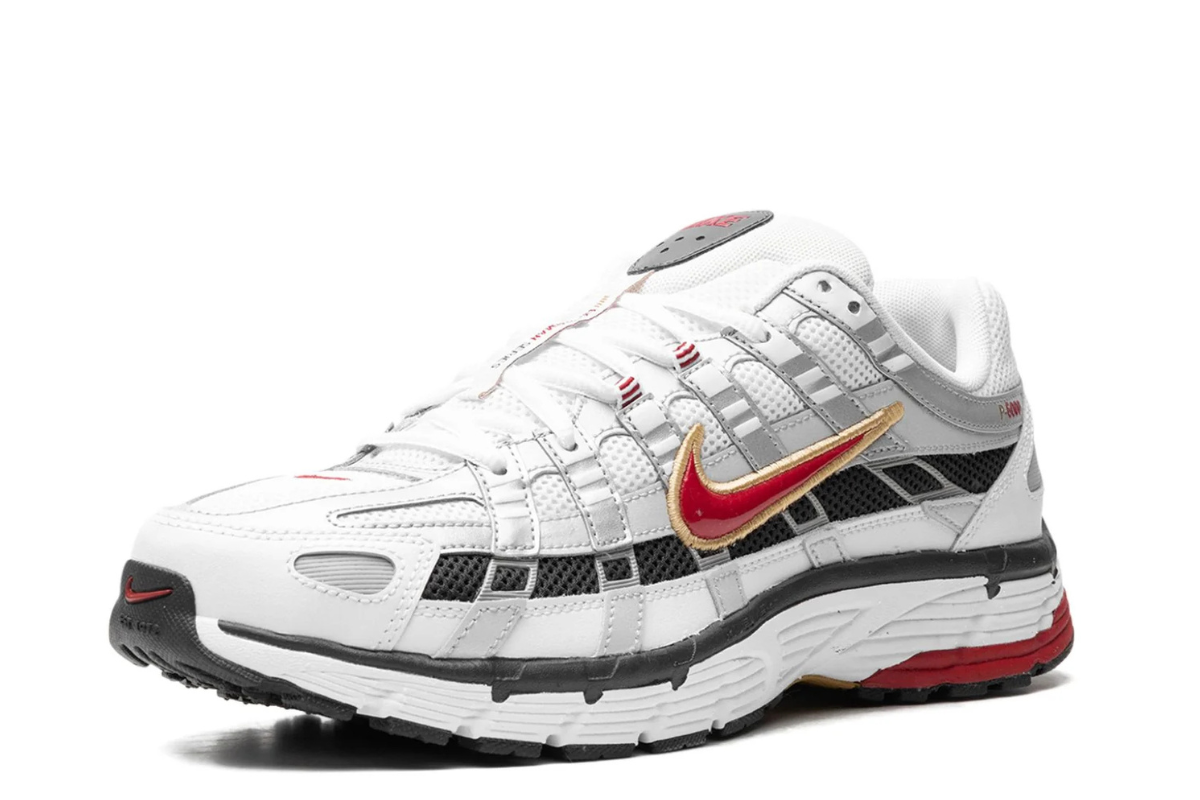 Nike P-6000 in Platinum and Varsity Red