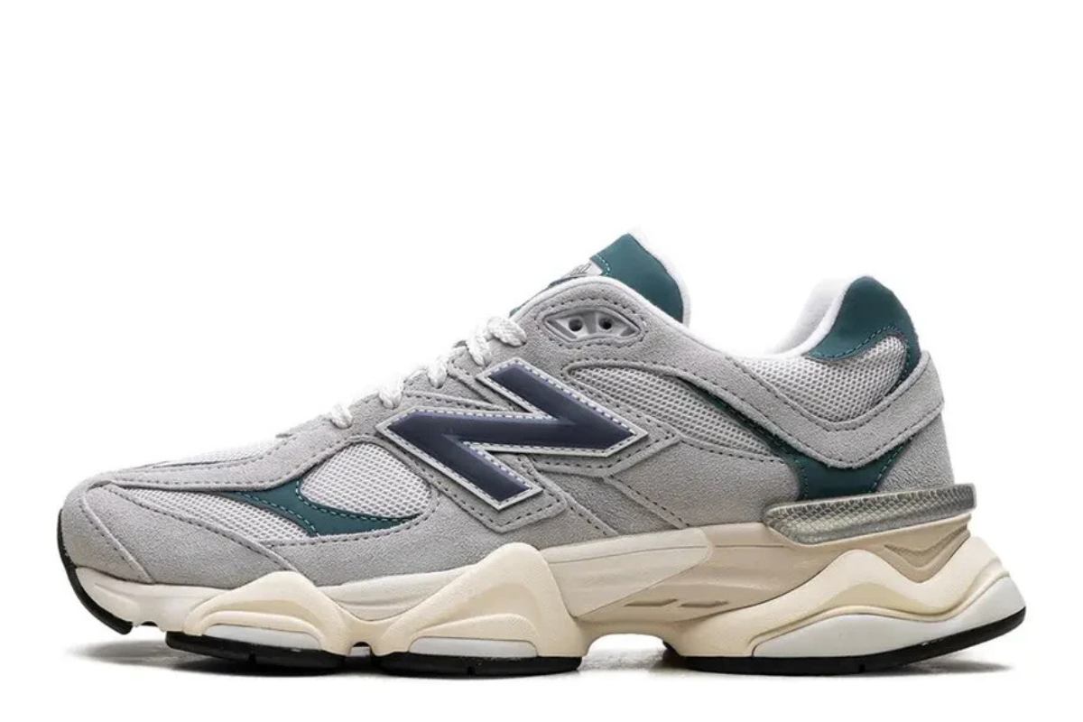 New Balance 9060 in the striking 'Concrete Vintage Indigo New Spruce'