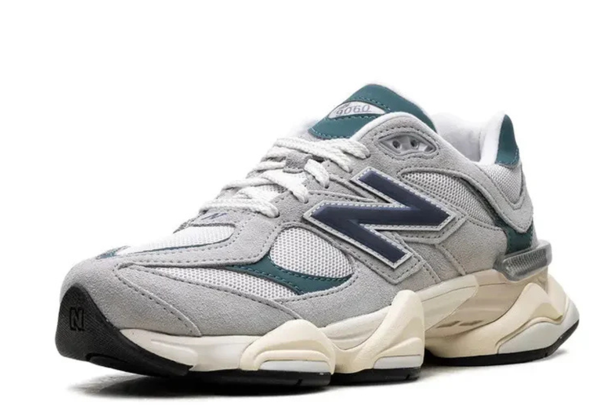 New Balance 9060 in the striking 'Concrete Vintage Indigo New Spruce'