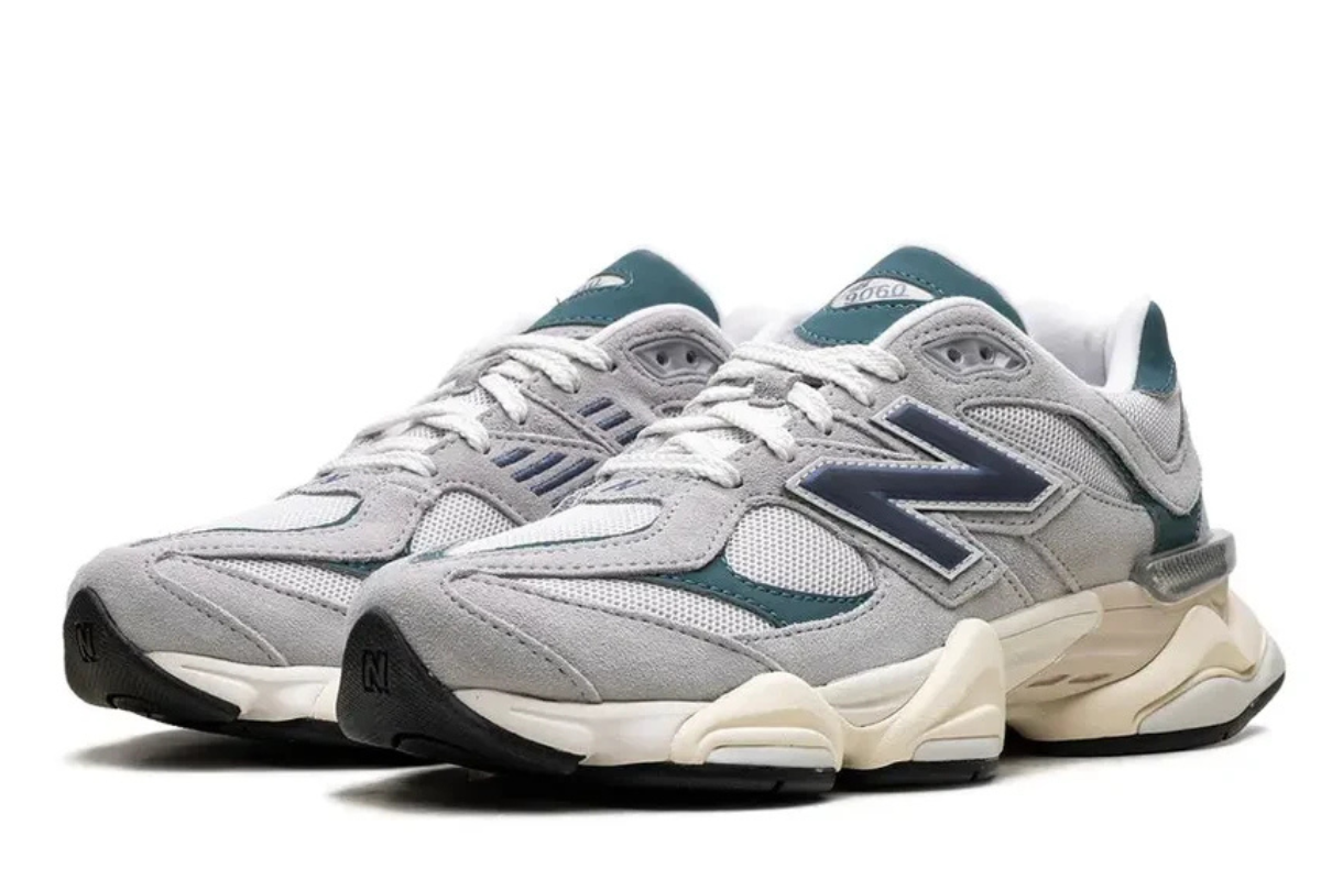 New Balance 9060 in the striking 'Concrete Vintage Indigo New Spruce'