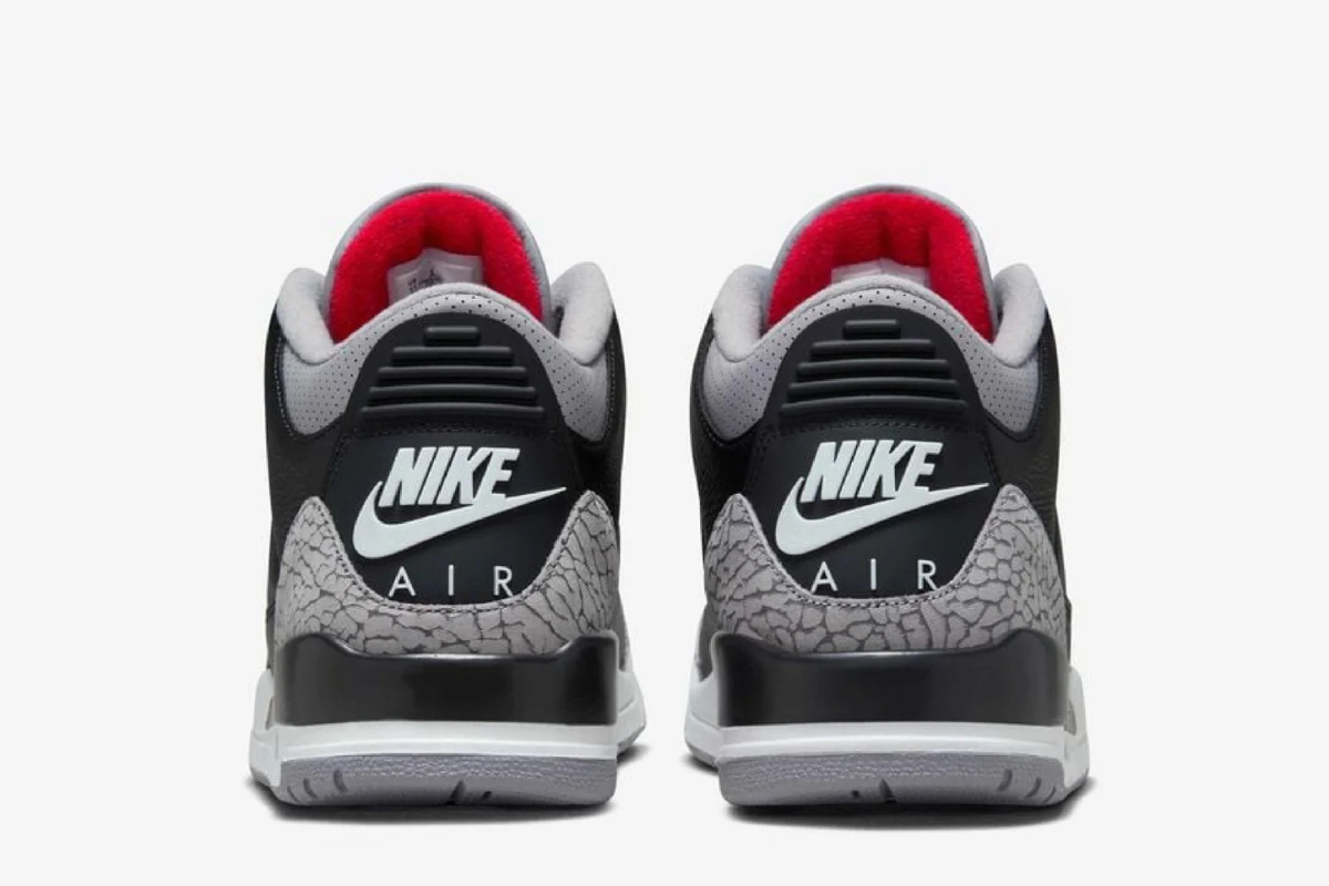 Air Jordan 3 black, grey, and red colorway