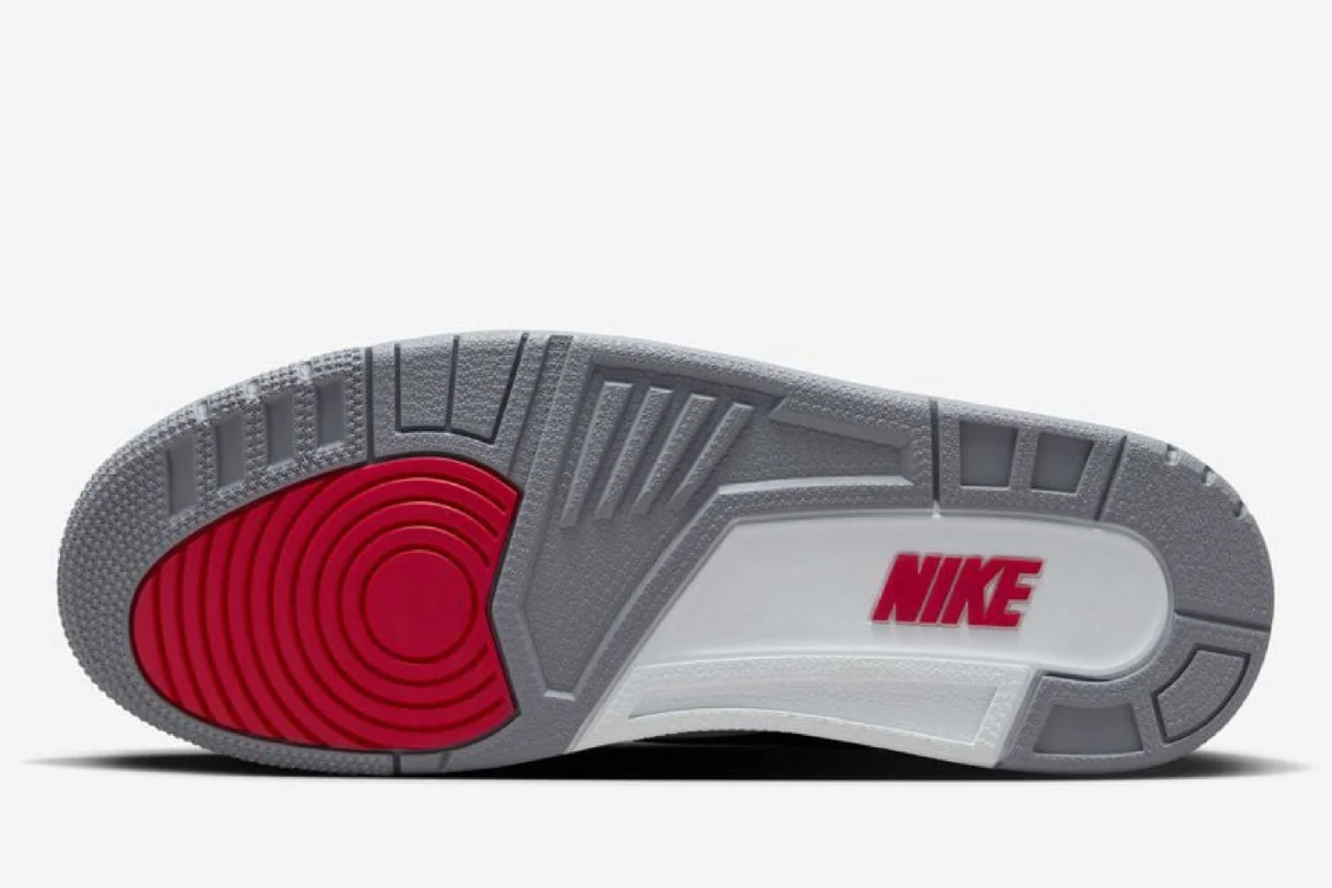Air Jordan 3 black, grey, and red colorway