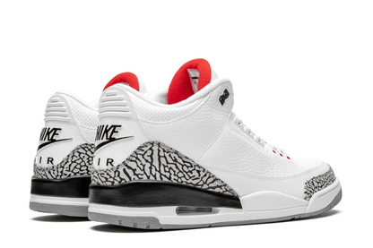 Air Jordan 3 Retro "Katrina" in White, Fire Red, and Cement Grey