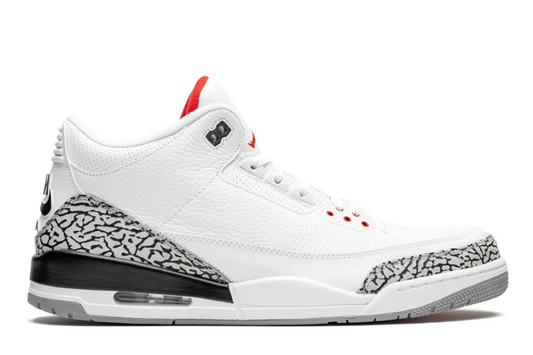 Air Jordan 3 Retro "Katrina" in White, Fire Red, and Cement Grey